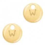 Metal charm 10mm Initial W Gold